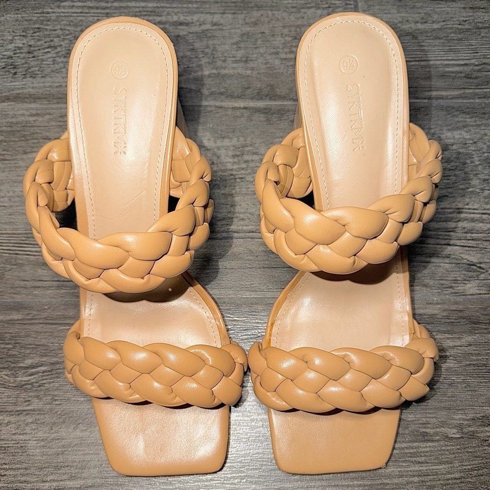 Tan Braided Heels